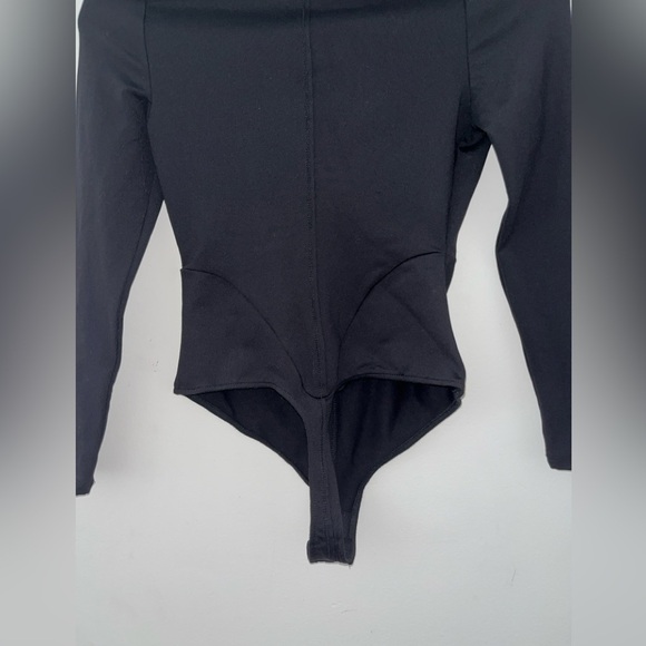 Intimately Free People Black Thong Corset Bodysuit Long Sleeve Scoop Neck XS - Picture 6 of 8